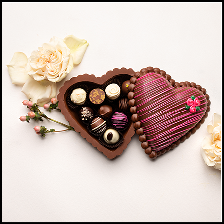 Edible Chocolate Heart Box filled with Truffles