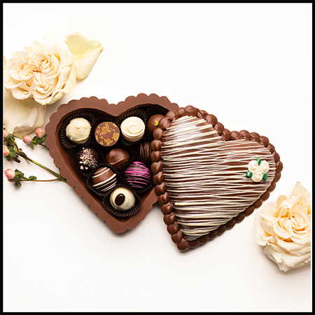 Edible Chocolate Heart Box filled with Truffles