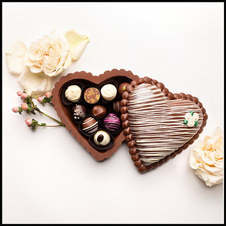 Edible Chocolate Heart Box filled with Truffles