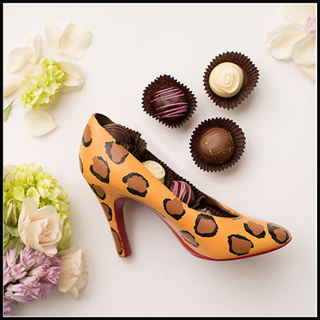 Chocolate Cheetah Shoe filled with Truffles