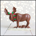 Giant Christmas Moose in Snow