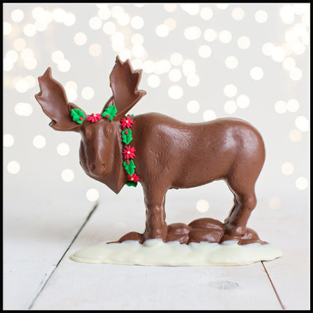 Giant Christmas Moose in Snow